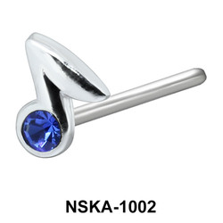 Note Design Silver Straight Nose Stud NSKA-1002